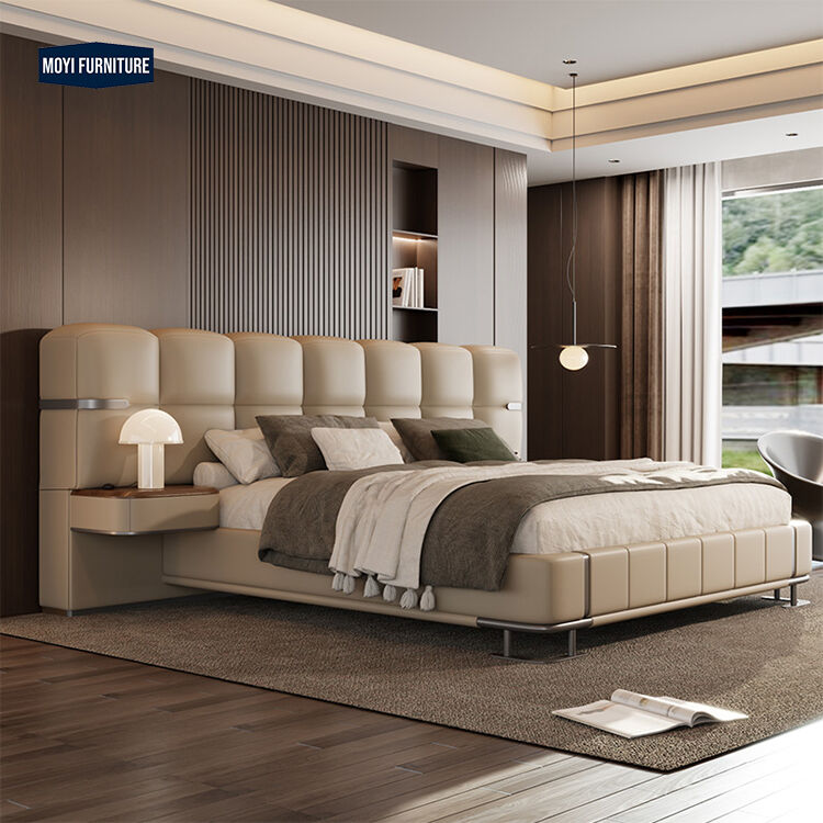 Comfortable Metal Frame Double Queen King Size Bed Frame Modern Luxury Simple Design Home Master Bedroom Furniture