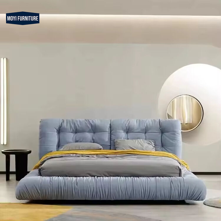 Soft Bed Storage Velvet Modern Super Upholstered Full Bedroom Furniture Set Luxury King Size Nordic Frame Double Tatami Velvet Bed