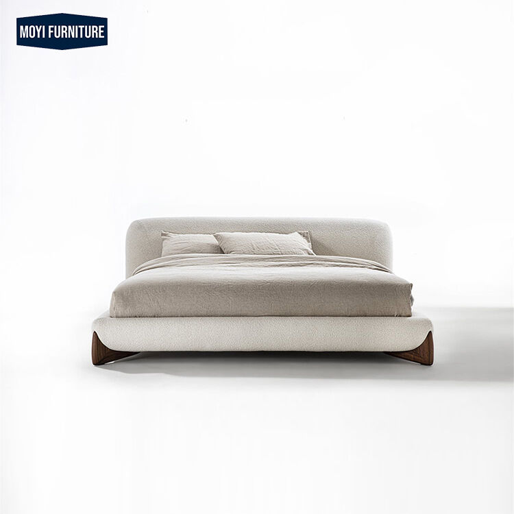 Fabric Upholstered Modern Double Luxury Frames Italian Kingsize Nordic Frame Soft Queen Size Bed Featuring Simple Design