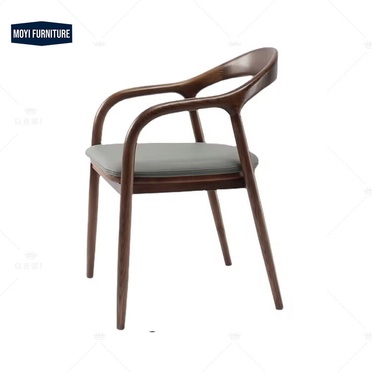 Dining Room Set Vintage Walnut Nordic Solid Wood Dining Chair Leather Luxury Wooden Chairs Modern Room Dining Table Seating