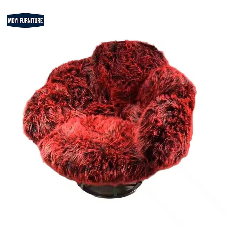 Living Room Chair MOYI Designer Sofa Chair Modern Soft Sable Fabric Luxury Rotatable Leisure Bear Paw Shaped Lounge Chair