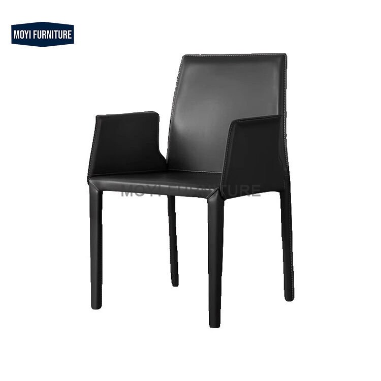 American Retro Standard Size Nordic Italian Style Villa Club Model Room Hotel Engineering Furniture Customizable Leather Dining Chair Book Chair