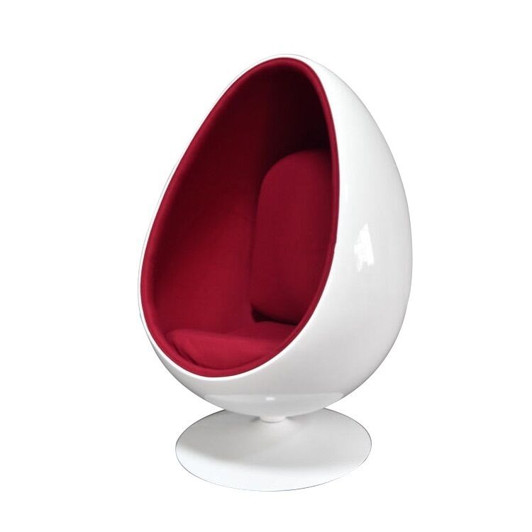 end Wood Grain Round Chair Nordic Vintage Leisure Chair Wood Leather Tea Table Living Room Supporting Furniture Egg Chair