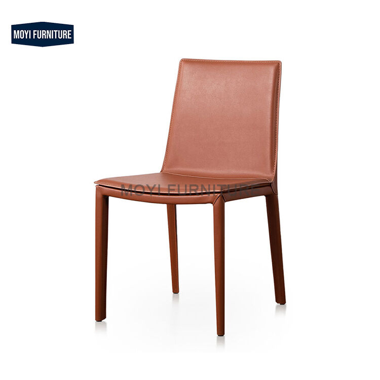 Modern Italian Design Dining Room Accent Chair Leather Fabric Metal Frame Dining Chair for Home Hotel Settings