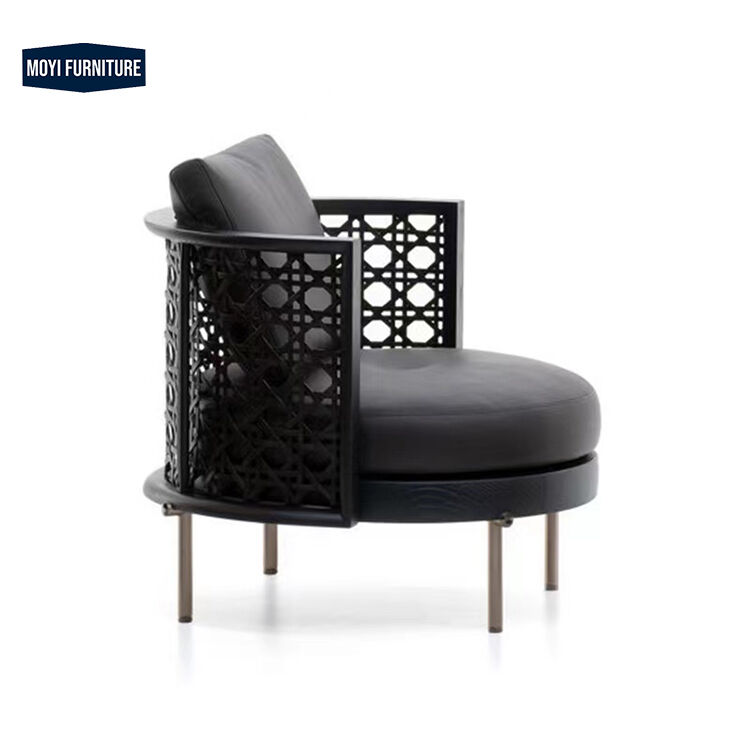 Synthetic Leather High End MOYI Italian Designer Single Sofa Modern Nordic Living Room Lounge Chair