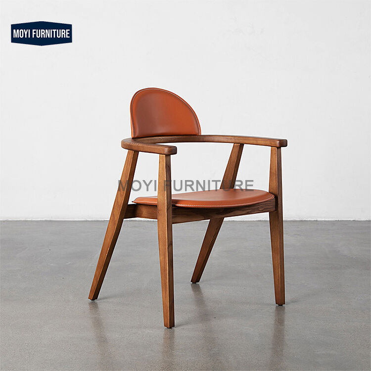 Wood Modern Dining Chair with Backrest Comfortable Relaxation Suitable Japanese Family Living Room Leisure Cafe