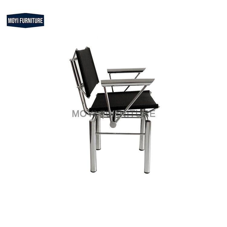 Metal Foam Fabric Dining Room Set Stainless Steel Dining Chair Luxury Black Leather Armchair for Luxury Hotel Restaurant