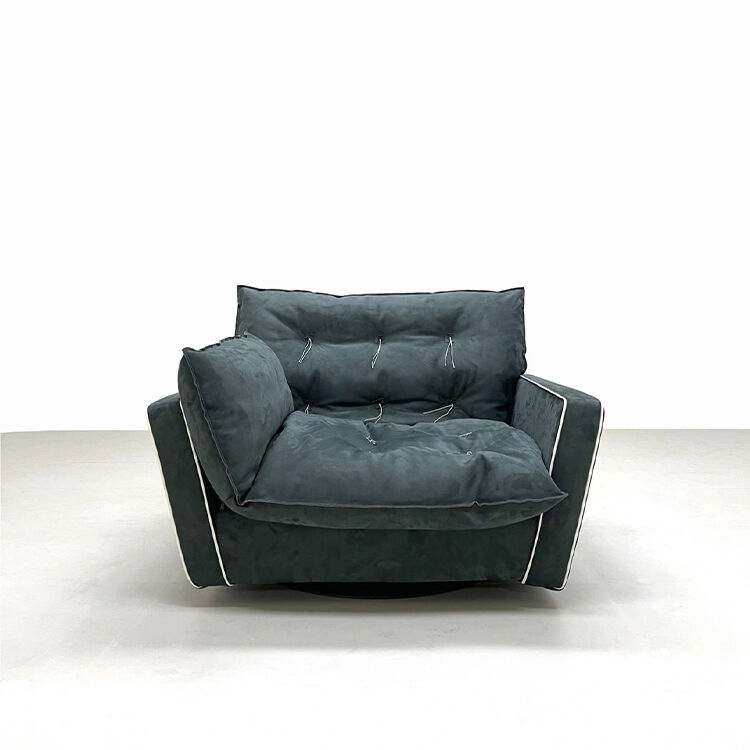 Living Room Furniture Modern Luxury Leather Sofa Set Featuring Wood and Metal Materials Italian Design Single Chair