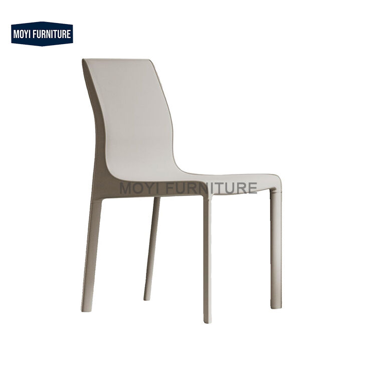 CUSTOM Stainless Steel Legs Upholstered Saddle Leather Dining Chair Modern Italian Design Living Room Restaurant Furniture