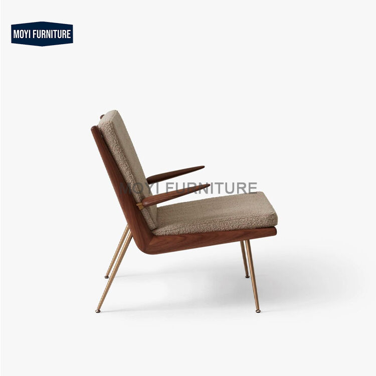 Carpet Recommended MOYI Half House Comfortable Solid Wood Chair Luxury Leisure Single Sofa Chair Living Room Villa Style