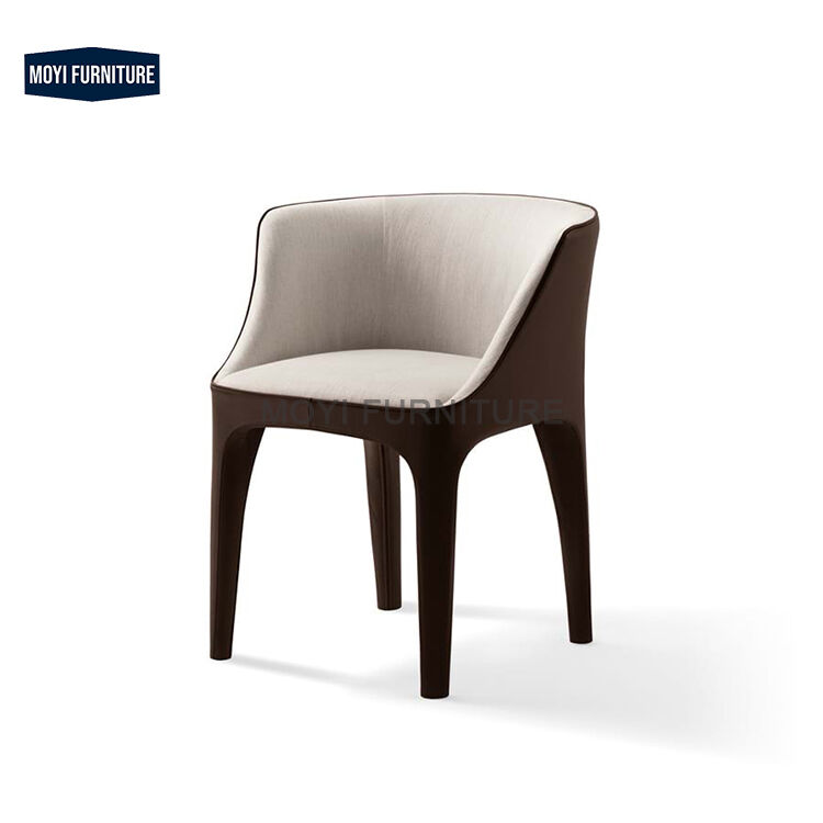 Leather Dining Chair Luxury Design Style Fiberglass Frame Upholstered Modern Seating Restaurant Hotel Modern Home Apartment