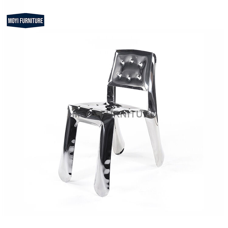 Standard Size Dining Chair Stainless Steel Style Featuring Creative Personalized Unique Design for Home Hotel Restaurant