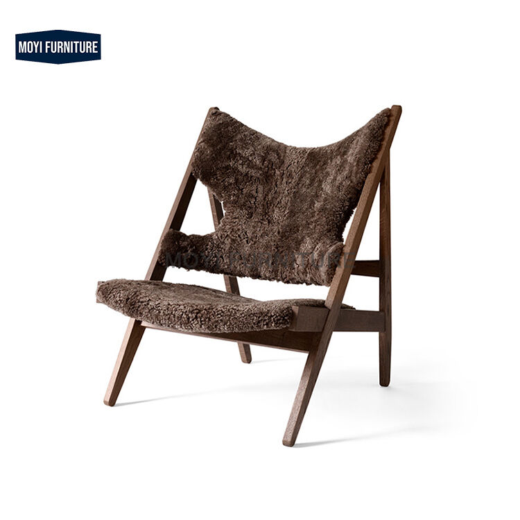 Living Room Chair Plush Wool Upholstered Accent Chair Comfortable Modern Seating for Lounge Bedrooms