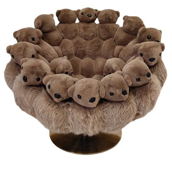 Home Furniture High End Creative Personality Art Alien Doll Animal Doll Lazy Polar Plush Teddy Bear Sofa Chair Designer