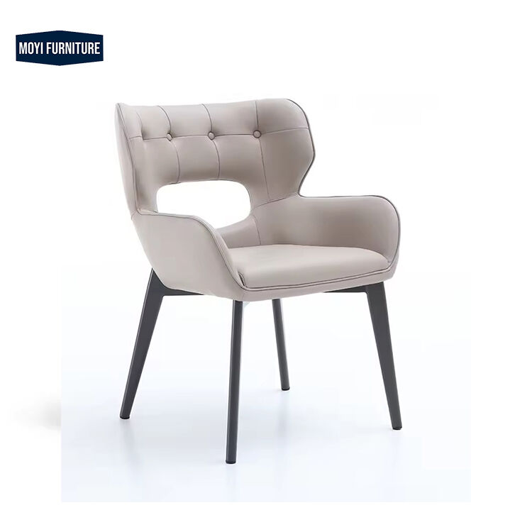 Dining Room Furniture Luxury Modern Upholstered Nordic Restaurant Chairs Black Metal Legs Sophisticated Comfortable