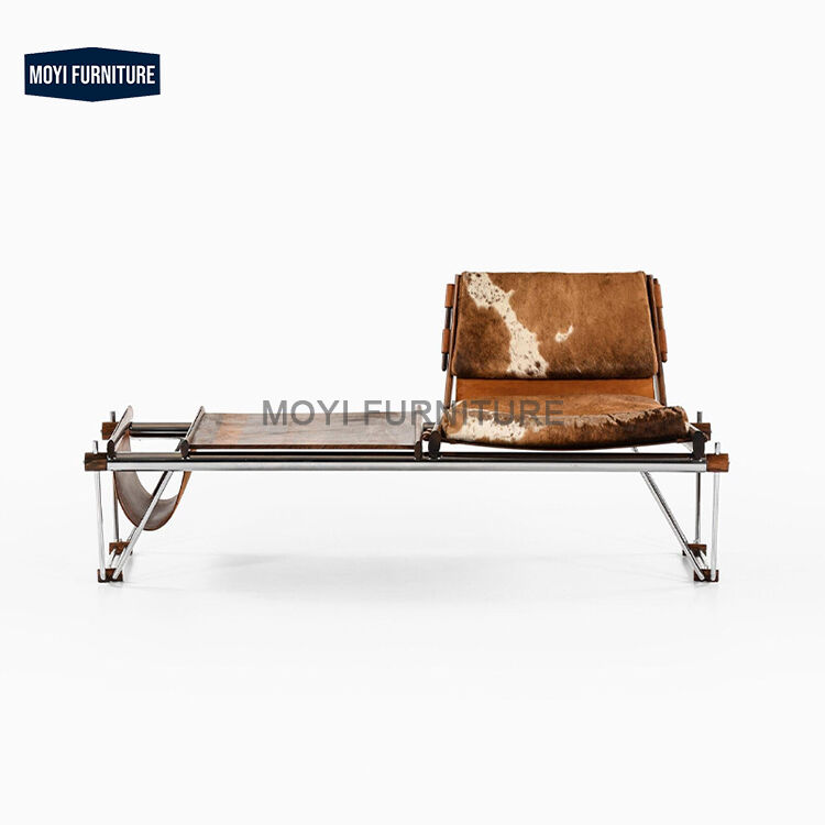 Home Furniture Mid Century Casual Chair and Cowhide Bench Vintage Bauhaus Designer Model Suitable for Office Living Room