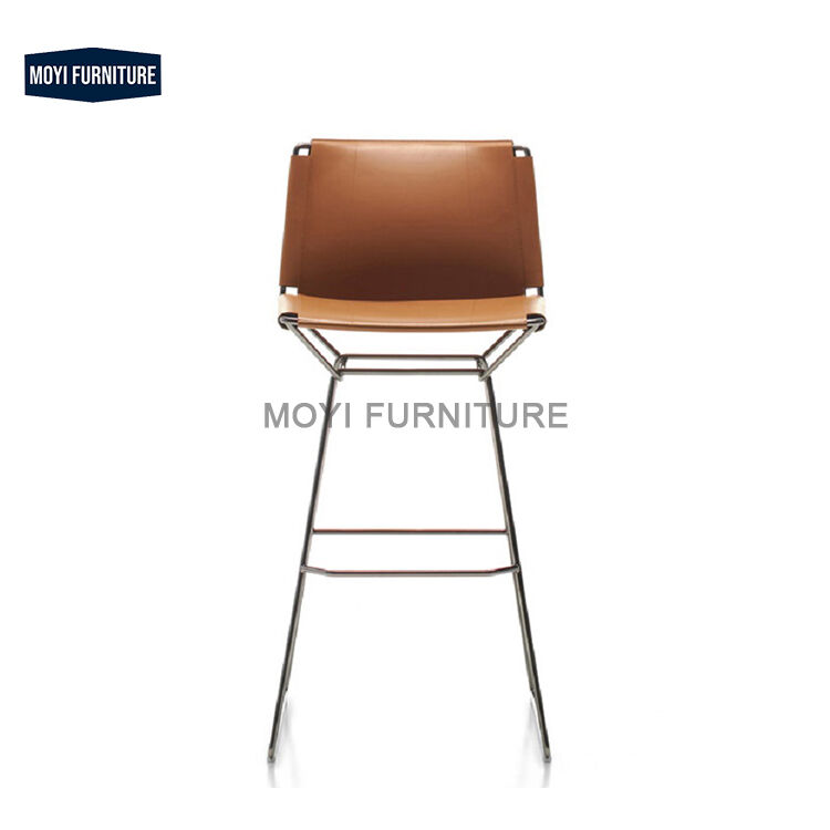 MOYI Luxury Dining Room BAR Chair Home Furniture Dining Chairs Leather Dining Chair With Stainless Steel Leg