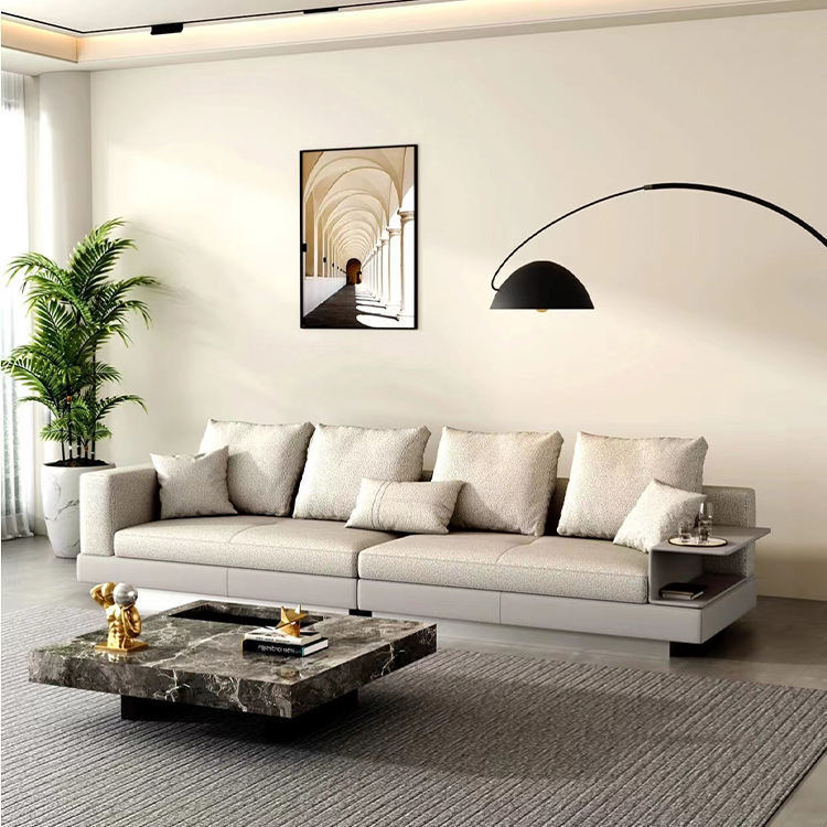 MOYI Italy Design Genuine Leather Living Room White Simple Design Modern Sofa Set l Shaped Leather White Sectional Sofa