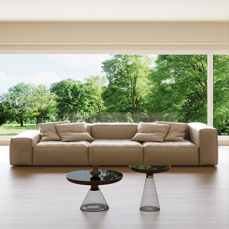 MOYI Custom Design Villa Living Room Queen Size Plush Velvet Fabric L Shaped Sectional Sofa