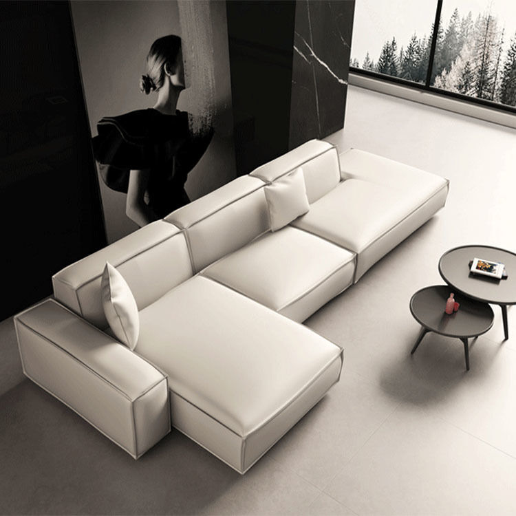 Modern Minimalism Italian Design Fabric Luxury Living Room L Shaped Combination Modular Sectional Sofa