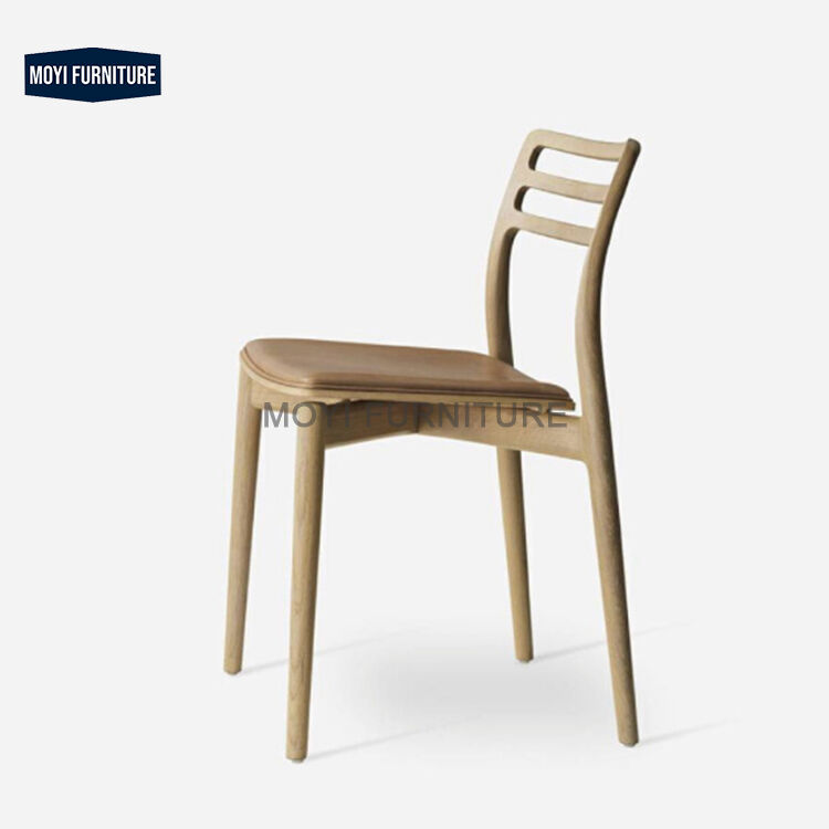 Classical Creative Home Furniture Microfiber Leather Cushion White Ash Wood Frame Dining Chair for Hotel Lobby
