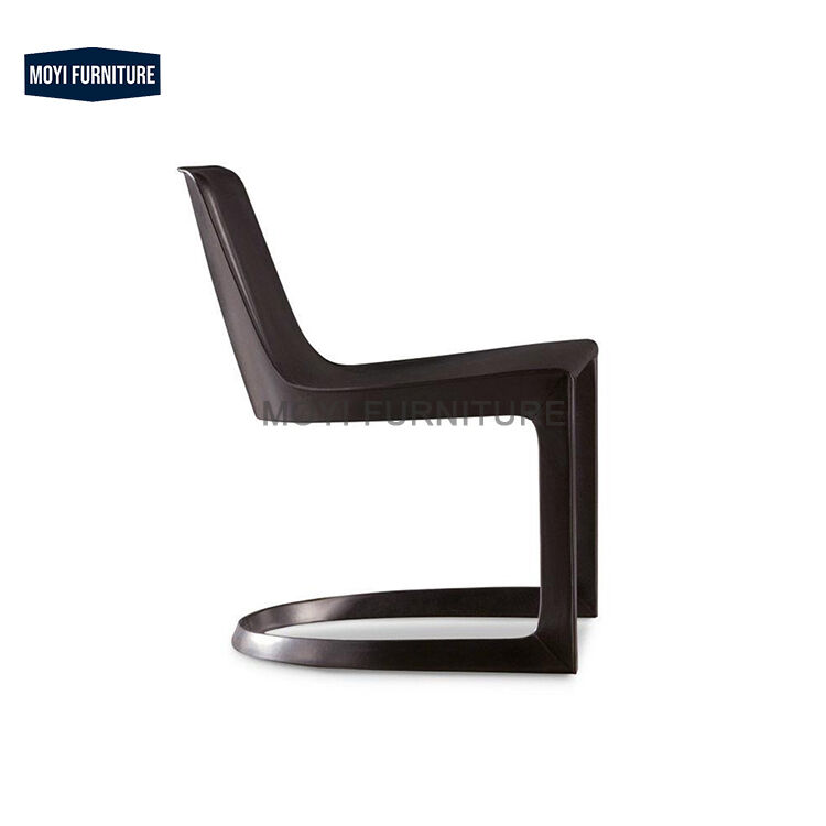 Modern New Design Leather Dining Chair Hotel Villa Black Metal Frame S Shape Restaurant Armchair Furniture