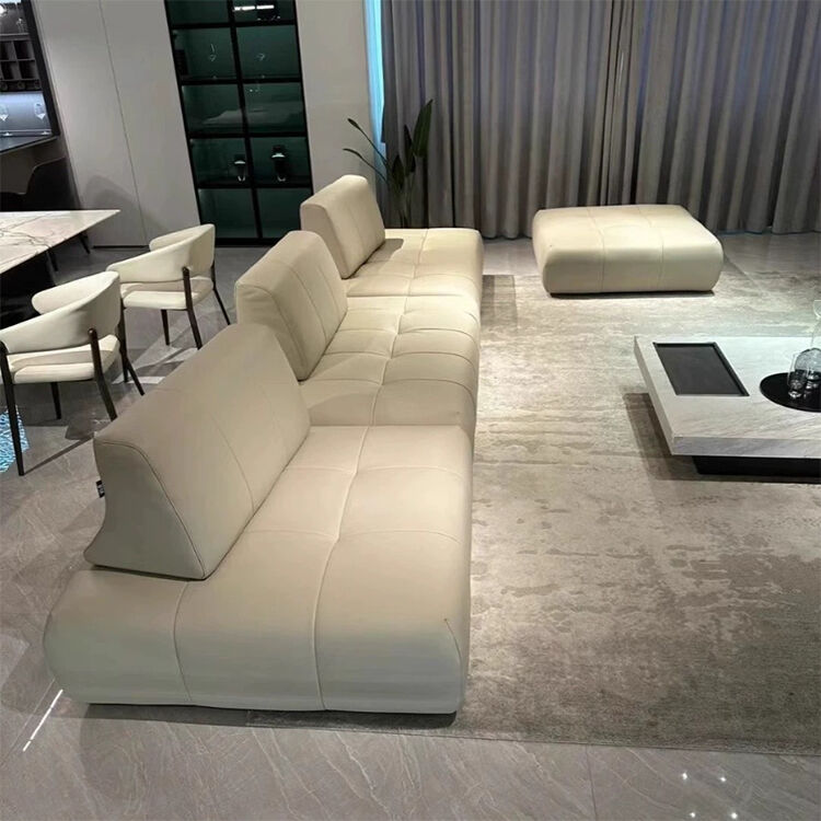 Modern Minimalist Leather Italian Sofa Luxury Set Black Corner Couch Sofa Living Room Furniture High Quality Design