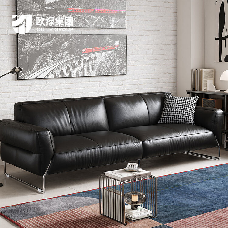 European Style Modern Leather Sofa Set High Quality Home Office Furniture with Storage Design Sponge Filled