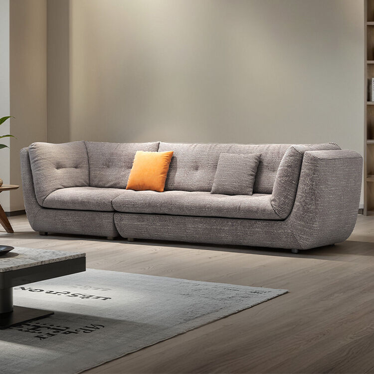 Modern White Fabric 1-2-3-4 Seater Sofa Sofa Lamp Luxury Designer Hotel Living Room Furniture Teddy Velvet Straight Sofa Set