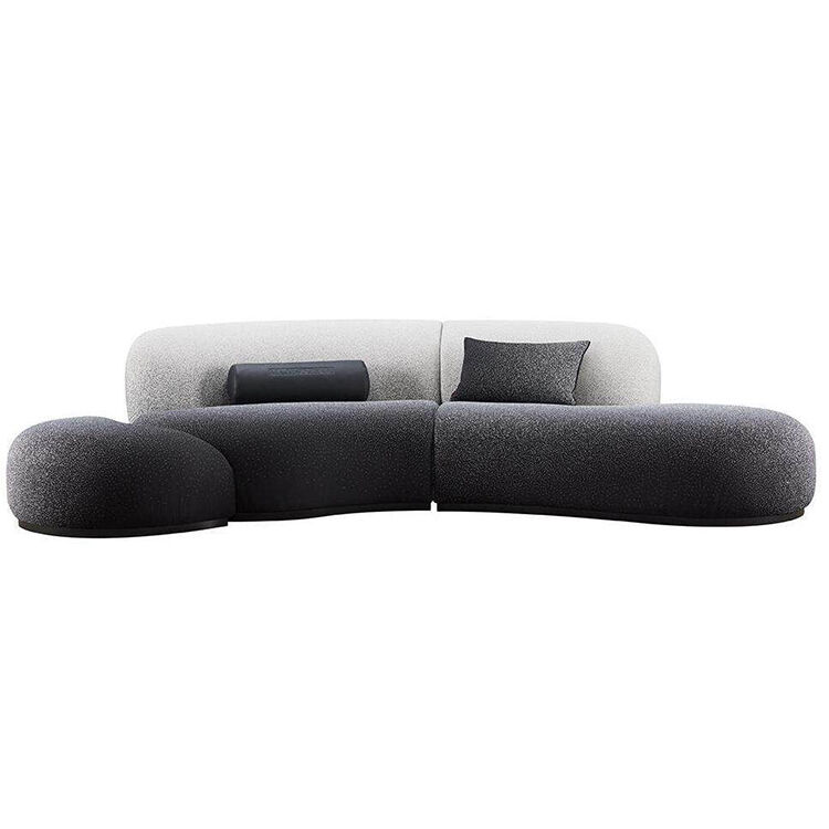 MOYI Italian VIP Waiting Room Couches Sofa Two Seat Fabric Curved Shape Sofa for Hotel Villa Home Office
