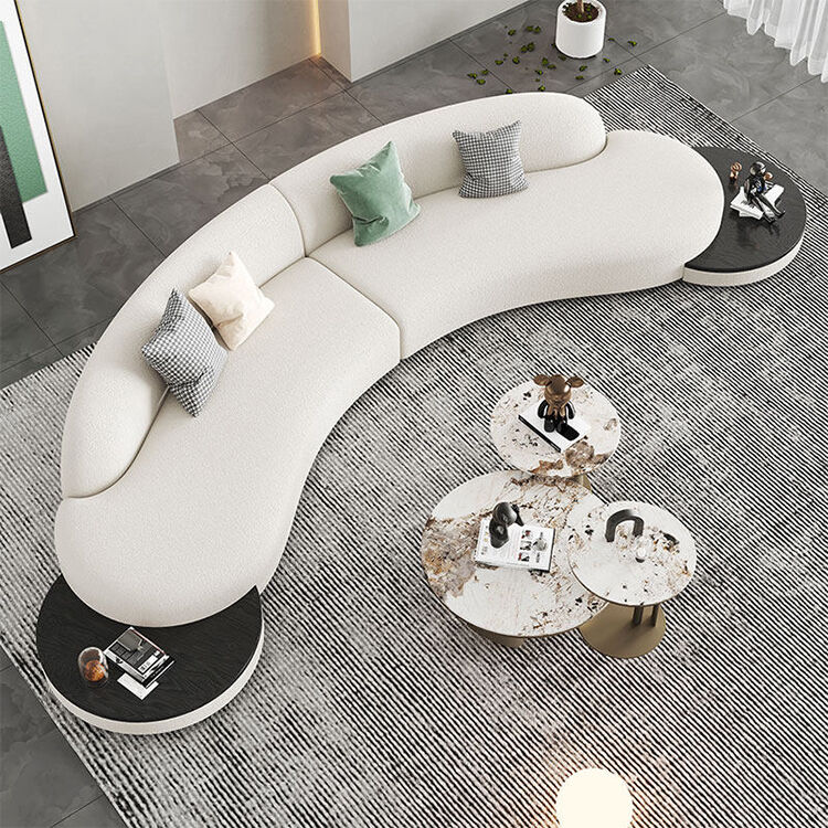 MOYI Living Room Furniture Sofas Fabric Sectional Curved Sofas Set Large Size Modular Floor Boucle Sofas Couch Set