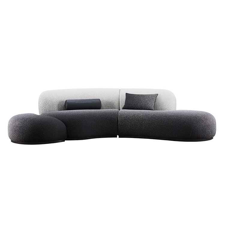 Gradient Fabric Arc-shaped Sofa, Living Room Hotel Designer Furniture, Modern and Simple Combination Modular Sofa,Source Factory