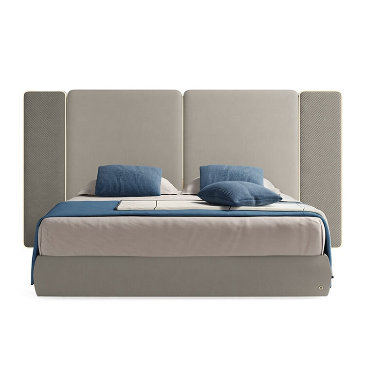 Luxury High Quality Modern King Size Fabric Bed for Villa Home Customization