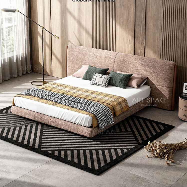 Gainsville Furniture High End Furniture Manufacturer Italian Modern Luxury Bedroom Bett Set Velvet Fabric Super King Bed