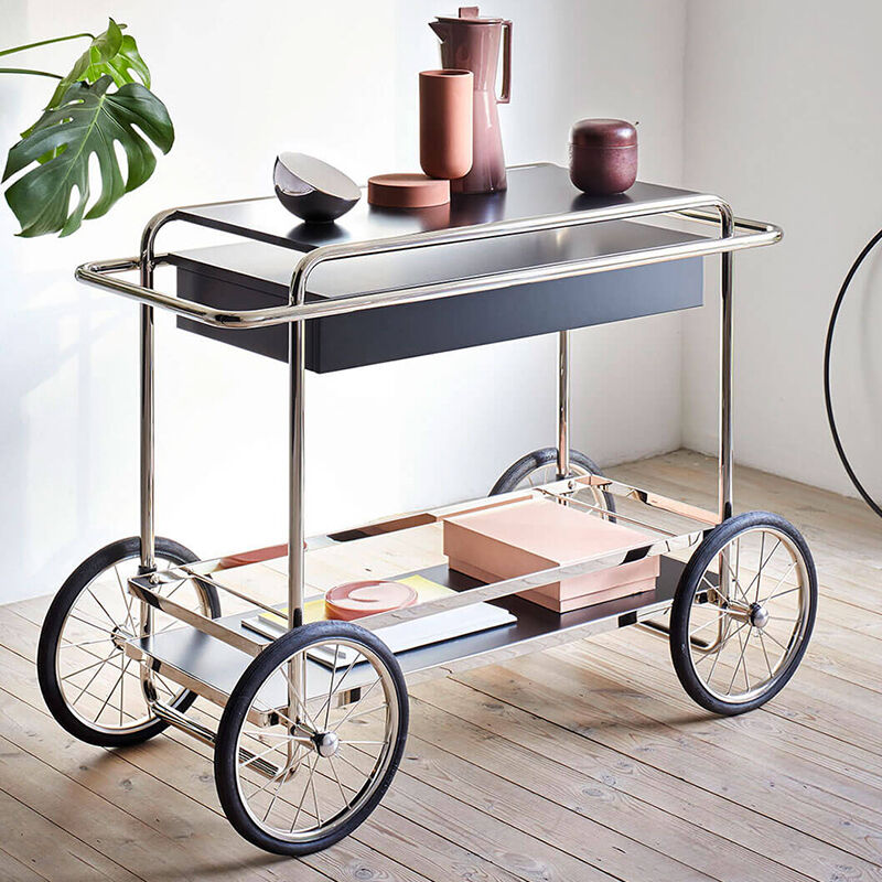 MOYI Luxury the Drinks Nordic Serving Hotel Sausage Snacks Tea Wooden Leather Dining Kitchen Trolley