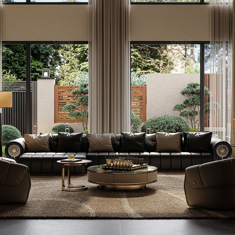 Modern Three-Seat Shell Shaped Sofa New Fashion High Elasticity Sponge for Stylish Hotel Apartment Villa Living Room Furniture