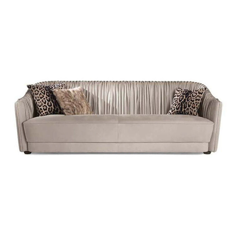 Luxury Sofa Living Room Furniture Curved Home Lounge Sofa Sets Italian Modern Fabric Velvet Sofa SALA Set