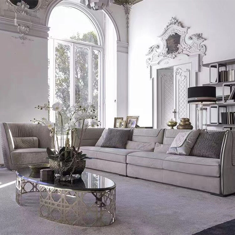 High End Leather Light Luxury Italian Home Furniture Sofa Set Furniture Living Room Modern Genuine Leather Sectional Sofa