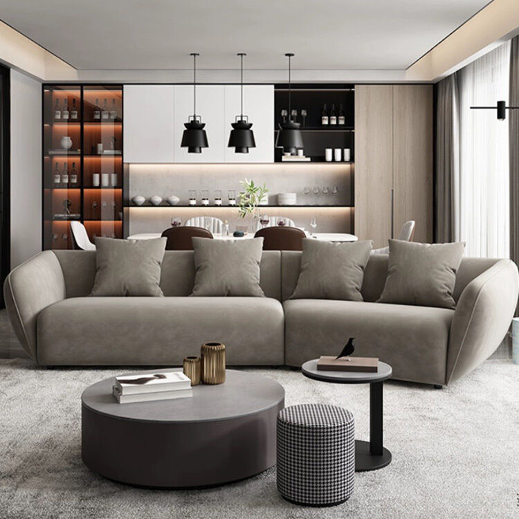 Modernism Italy Style Sofas Upholstered High Elastic Foam Chesterfield L-Shape Sofas Hotel Sofa Set on Sale