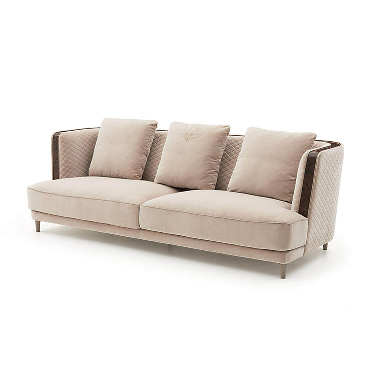 Italian Luxury Sofa Set Living Room Furniture Sectional Wood Armrest Three Seater Couches Luxury Living Room Sofa
