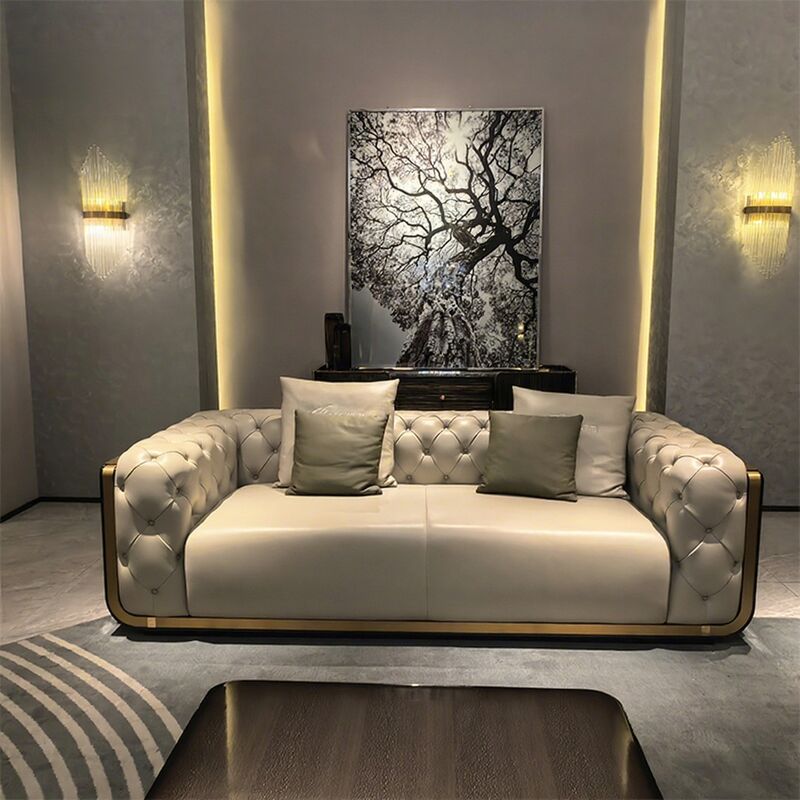 MOYI Luxurious Modern Home Living Room Set Classic Sofa Leather Villa Creative Decorative Sofa Design Interior Sofa