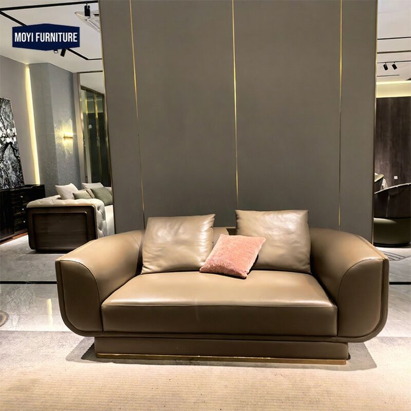 MOYI Custom Furniture Factory for Villas and Luxury Houses Leather Living Room Furniture Comfortable Chesterfield Sofas