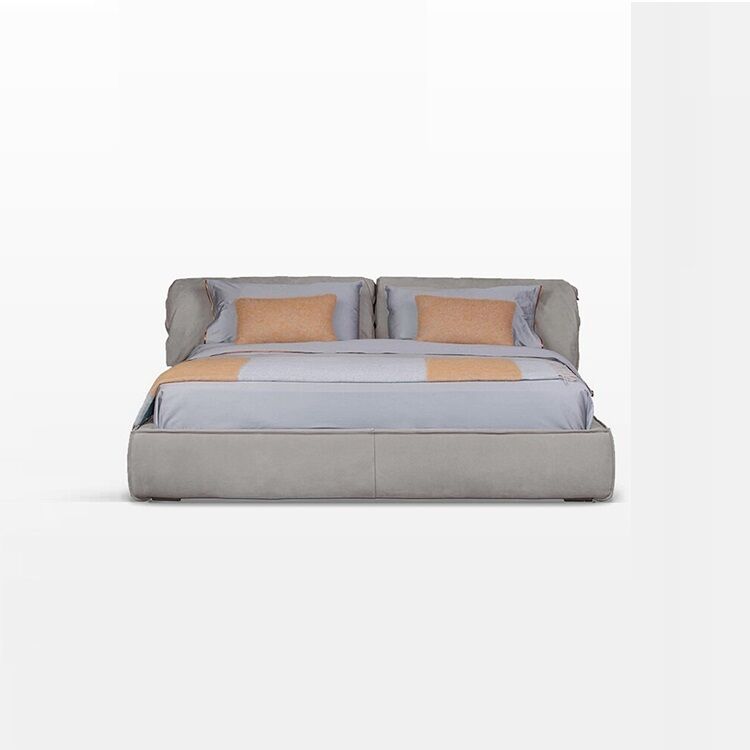 Modern Upholstered Modern King Size Double Beds Italian Design Bedroom Fabric Leather Furnitures Casablanca Down Filling Bed