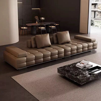 Good price Non Inflatable MOYI Italian Minimalist Layer Cowhide Sofa Villa Living Room Large Sofa Module Lawrence Sofa online