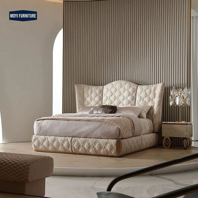Good price Oak Soft Bed Bedroom Furniture Set Velvet Italian Beds Extend Headboard Royal King Queen Tufted Bed Frame for Home online
