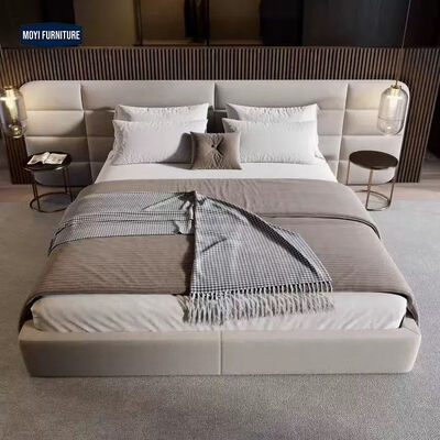 Good price Linen Upholstered Bedroom Furniture Sets Hotel Grade Luxury Modern Villa Bed Double King Size Soft Bed Massage Sample online