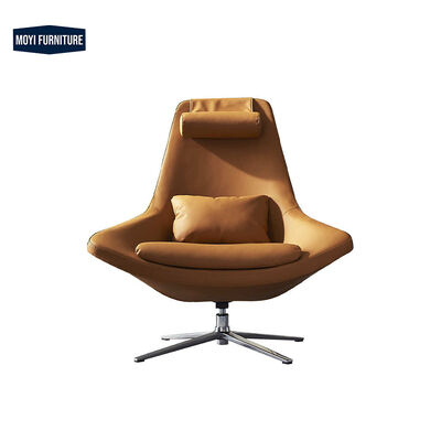 Good price Leather Wood Metal Nordic Single Sofa Chair Seat Modern Simple Creative Leisure Swivel Chair Designer Living Room Bedroom online