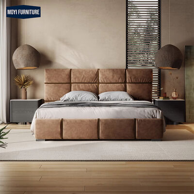 Good price Storage Upholstered Platform Bed Base Modern Linen Fabric Soft Bedroom Furniture Slipcovered Tatami Tuffed Low King Size online