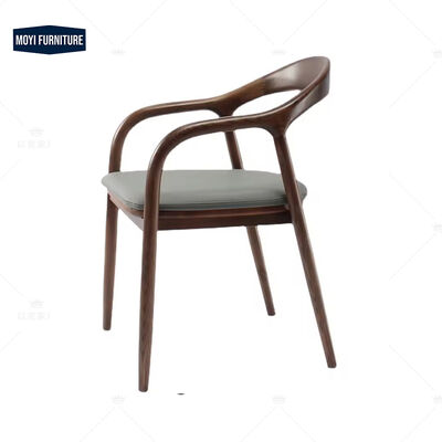 Good price Dining Room Set Vintage Walnut Nordic Solid Wood Dining Chair Leather Luxury Wooden Chairs Modern Room Dining Table Seating online