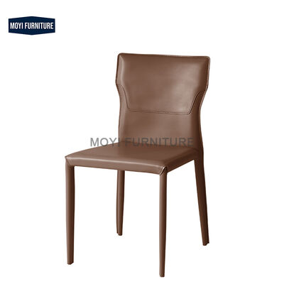 Good price CUSTOM Hotel Dining Chair Featuring Leather Upholstery Black Powder-Coated Legs Modern Design Ideal for Dining Room online